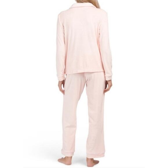 Women's House of Harlow 1960 Pink 2-Piece Sleepwear Pj's with White Trim - Picture 2 of 11